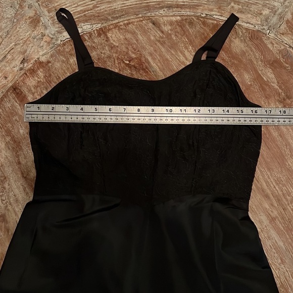 VINTAGE 50's Black Lace Slip Dress Lingerie by Barbizon Luxury - Picture 6 of 13